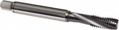 Guhring - M4x0.70 Metric 3 Flute 4HX Modified Bottoming Spiral Flute Tap - Powdered Metal, TiCN Finish, 63mm OAL, Right Hand Flute, Right Hand Thread, D3, Series 1061 - Exact Tooling
