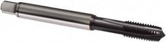 Guhring - M10x1.50 Metric, 4 Flute, TiCN Finish, Powdered Metal Spiral Point Tap - Plug Chamfer, Right Hand Thread, 110mm OAL, 4HX Class of Fit, Series 1057 - Exact Tooling