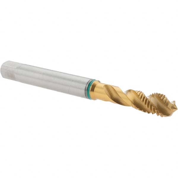 Guhring - M8x1.25 Metric, 3 Flute, 40° Helix, Modified Bottoming Chamfer, TiN Finish, Cobalt Spiral Flute STI Tap - Right Hand Flute, 100mm OAL, 6H (mod) Class of Fit, Series 1011 - Exact Tooling