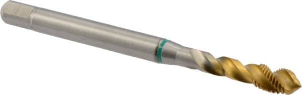 Guhring - M5x0.80 Metric, 3 Flute, 40° Helix, Modified Bottoming Chamfer, TiN Finish, Cobalt Spiral Flute STI Tap - Right Hand Flute, 80mm OAL, 6H (mod) Class of Fit, Series 1011 - Exact Tooling