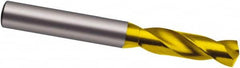 Guhring - 8.3mm 140° Spiral Flute Solid Carbide Screw Machine Drill Bit - TiN Finish, Right Hand Cut, 37mm Flute Length, 79mm OAL, SU Point, Straight Shank - Exact Tooling