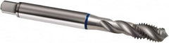 Guhring - 3/8-16 UNC 3 Flute 2B Modified Bottoming Spiral Flute Tap - Cobalt, Bright Finish, 100mm OAL, Right Hand Flute, Right Hand Thread, H5/H6, Series 1981 - Exact Tooling