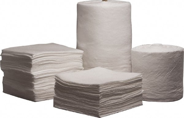 PRO-SAFE - 52 Gal Capacity per Package, Oil Only Roll - 144' Long x 38" Wide, White, Polypropylene - Exact Tooling