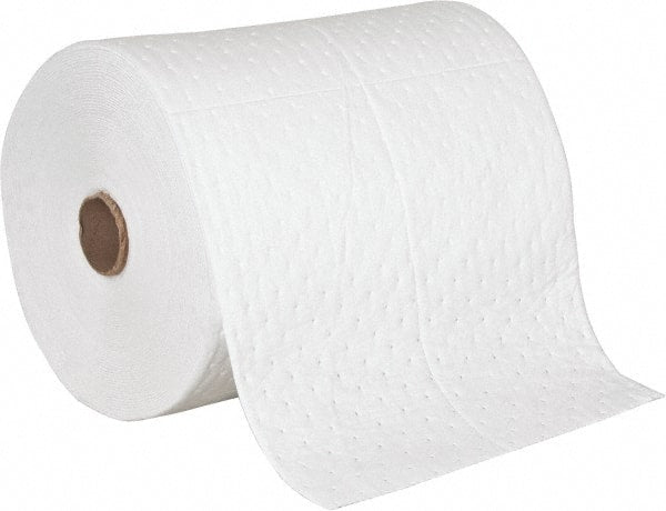 PRO-SAFE - 28 Gal Capacity per Package, Oil Only Roll - 150' Long x 18" Wide, White, Polypropylene - Exact Tooling