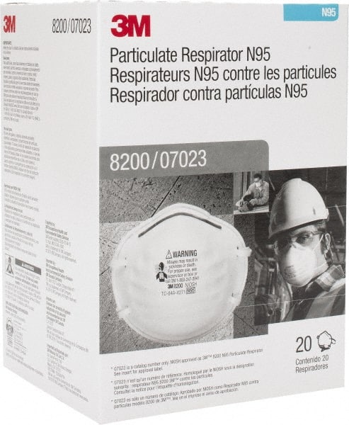 3M - N95, Size Universal, Particulate Respirator - - Exact Tooling
