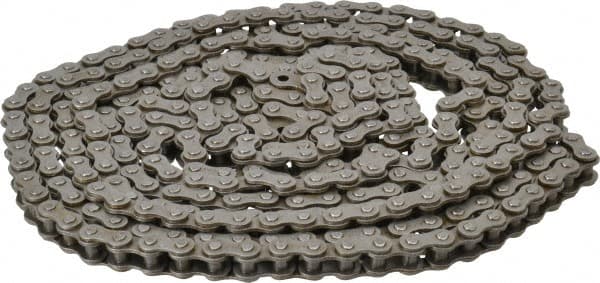 Browning - 3/8" Pitch, ANSI 35, Single Strand Roller Chain - Chain No. 35, 10 Ft. Long, 1/5" Roller Diam, 3/16" Roller Width - Exact Tooling
