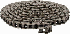 Browning - 1/2" Pitch, ANSI 40, Single Strand Roller Chain - Chain No. 40, 10 Ft. Long, 5/16" Roller Diam, 5/16" Roller Width - Exact Tooling