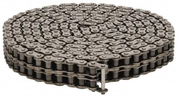 Browning - 1/2" Pitch, ANSI 40-2, Double Strand Roller Chain - Chain No. 40-2, 10 Ft. Long, 5/16" Roller Diam, 5/16" Roller Width - Exact Tooling