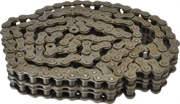 Browning - 3/4" Pitch, ANSI 60-2, Double Strand Roller Chain - Chain No. 60-2, 10 Ft. Long, 15/32" Roller Diam, 1/2" Roller Width - Exact Tooling