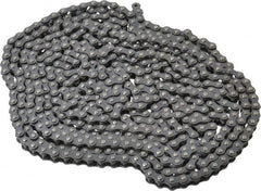 Browning - 1/4" Pitch, ANSI 25, Single Strand Roller Chain - Chain No. 25, 10 Ft. Long, 0.13" Roller Diam, 1/8" Roller Width - Exact Tooling