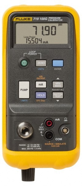 Fluke - 100 psi, Pressure Test Gauge and Calibrator - 0.01 psi, 1mbar Resolution - Exact Tooling