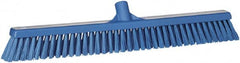 Vikan - 24" Combo Duty Polyester Push Broom - 2" Bristle Length, Plastic Block, European Threaded Handle Connection - Exact Tooling