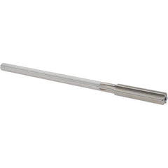 Alvord Polk - 0.392" High Speed Steel 6 Flute Chucking Reamer - Straight Flute, 0.3105" Straight Shank, 1-3/4" Flute Length, 7" OAL - Exact Tooling