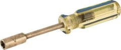 Ampco - 5/16" Solid Shaft Nonsparking Nutdriver - Ergonomic Handle, 6-7/8" OAL - Exact Tooling
