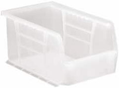 Quantum Storage - 20 Lb. Load Capacity, 9-1/4" Deep, Clear Polypropylene Hopper Stacking Bin - 5" High x 6" Wide x 9-1/4" Long - Exact Tooling