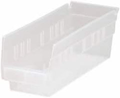 Quantum Storage - 30 Lb. Load Capacity, 11-5/8" Deep, Clear Polypropylene Hopper Shelf Bin - 4" High x 4-1/8" Wide x 11-5/8" Long - Exact Tooling