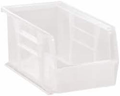 Quantum Storage - 30 Lb. Load Capacity, 10-7/8" Deep, Clear Polypropylene Hopper Stacking Bin - 5" High x 5-1/2" Wide x 10-7/8" Long - Exact Tooling