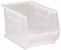 Quantum Storage - 60 Lb. Load Capacity, 13-5/8" Deep, Clear Polypropylene Hopper Stacking Bin - 8" High x 8-1/4" Wide x 13-5/8" Long - Exact Tooling