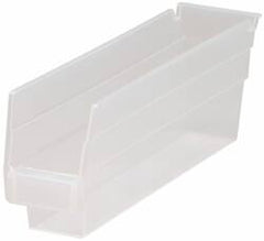 Quantum Storage - 30 Lb. Load Capacity, 11-5/8" Deep, Clear Polypropylene Hopper Shelf Bin - 4" High x 2-3/4" Wide x 11-5/8" Long - Exact Tooling