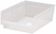 Quantum Storage - 30 Lb. Load Capacity, 11-5/8" Deep, Clear Polypropylene Hopper Shelf Bin - 4" High x 8-3/8" Wide x 11-5/8" Long - Exact Tooling