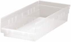 Quantum Storage - 40 Lb. Load Capacity, 17-7/8" Deep, Clear Polypropylene Hopper Shelf Bin - 4" High x 8-3/8" Wide x 17-7/8" Long - Exact Tooling