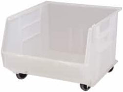 Quantum Storage - 100 Lb. Load Capacity, 18" Deep, Clear Polypropylene Hopper Stacking Bin - 11" High x 16-1/2" Wide x 18" Long - Exact Tooling