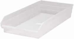Quantum Storage - 50 Lb. Load Capacity, 23-5/8" Deep, Clear Polypropylene Hopper Shelf Bin - 4" High x 11-1/8" Wide x 23-5/8" Long - Exact Tooling
