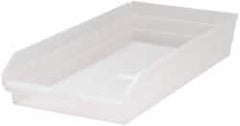 Quantum Storage - 50 Lb. Load Capacity, 23-5/8" Deep, Clear Polypropylene Hopper Shelf Bin - 4" High x 11-1/8" Wide x 23-5/8" Long - Exact Tooling