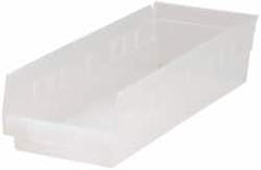 Quantum Storage - 40 Lb. Load Capacity, 17-7/8" Deep, Clear Polypropylene Hopper Shelf Bin - 4" High x 6-5/8" Wide x 17-7/8" Long - Exact Tooling