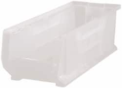 Quantum Storage - 125 Lb. Load Capacity, 23-7/8" Deep, Clear Polypropylene Hopper Stacking Bin - 7" High x 8-1/4" Wide x 23-7/8" Long - Exact Tooling