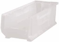 Quantum Storage - 125 Lb. Load Capacity, 23-7/8" Deep, Clear Polypropylene Hopper Stacking Bin - 7" High x 8-1/4" Wide x 23-7/8" Long - Exact Tooling