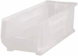 Quantum Storage - 125 Lb. Load Capacity, 23-7/8" Deep, Clear Polypropylene Hopper Stacking Bin - 9" High x 8-1/4" Wide x 23-7/8" Long - Exact Tooling
