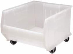 Quantum Storage - 125 Lb. Load Capacity, 23-7/8" Deep, Clear Polypropylene Hopper Stacking Bin - 12" High x 18-1/4" Wide x 23-7/8" Long - Exact Tooling
