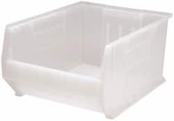 Quantum Storage - 125 Lb. Load Capacity, 23-7/8" Deep, Clear Polypropylene Hopper Stacking Bin - 12" High x 18-1/4" Wide x 23-7/8" Long - Exact Tooling