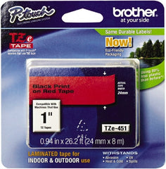 Brother - 1" Wide, Red Tape Cassette - For Label Maker - Exact Tooling