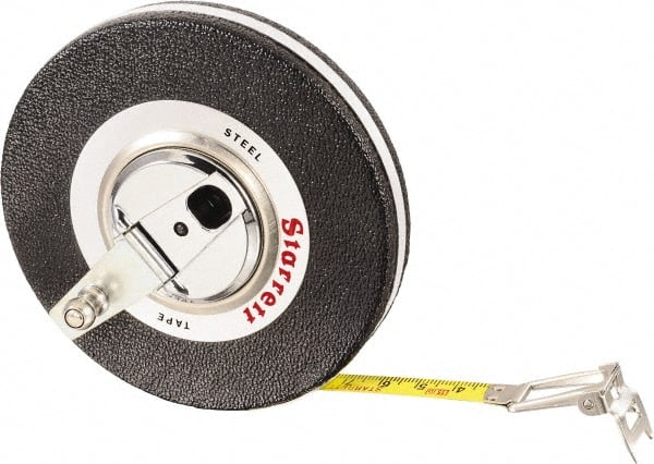 Starrett - 49' x 3/8" Yellow Blade Tape Measure - 1mm Graduation, L8 Graduation Style, Black Case - Exact Tooling