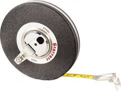 Starrett - 98' x 3/8" Yellow Blade Tape Measure - 1mm Graduation, L8 Graduation Style, Black Case - Exact Tooling