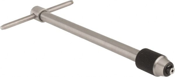 Starrett - 1/16 to 3/16" Tap Capacity, T Handle Tap Wrench - 6" Overall Length - Exact Tooling