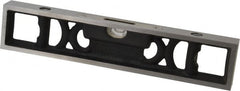 Starrett - 9" Long, 0.08" Graduation Sensitivity per 10", 3 Vials, Bench Level - Cast Iron - Exact Tooling