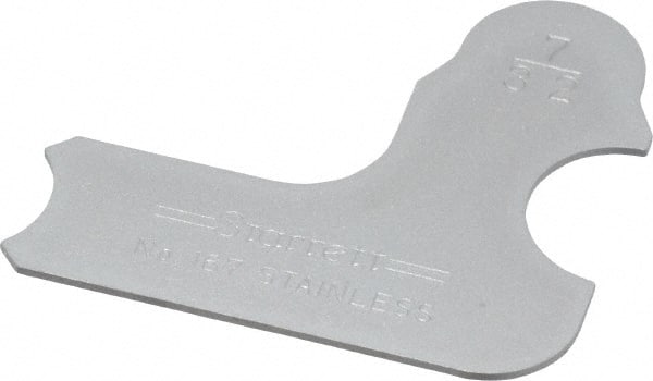 Starrett - 7/32 Inch Radius Gage - Satin Chrome Finish, Stainless Steel - Exact Tooling