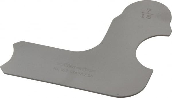 Starrett - 7/16 Inch Radius Gage - Satin Chrome Finish, Stainless Steel - Exact Tooling