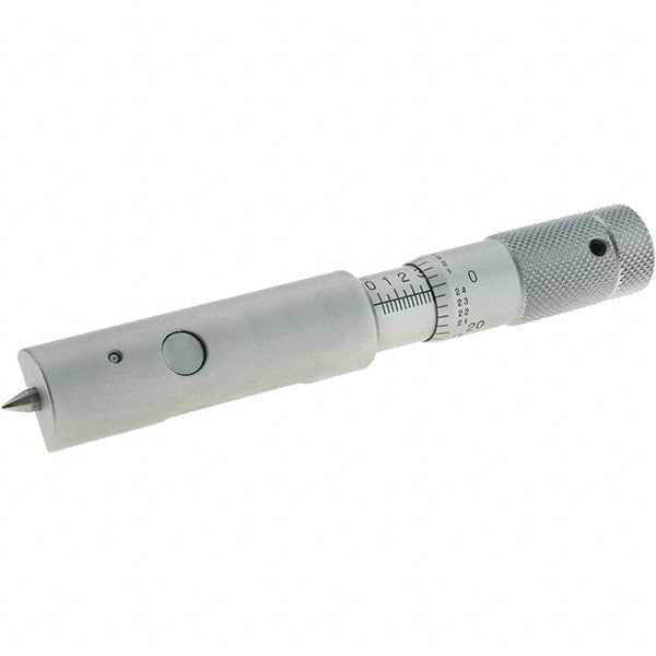Starrett - 0.01mm Graduation, Satin Chrome Coated Stainless Steel, Mechanical Can Seam Micrometer - Includes Plastic Case - Exact Tooling
