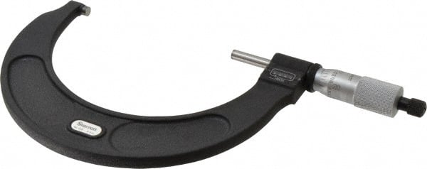 Starrett - 4 to 5" Range, 0.0001" Graduation, Mechanical Outside Micrometer - Ratchet Stop Thimble, Accurate to 0.0001", Digital Counter - Exact Tooling