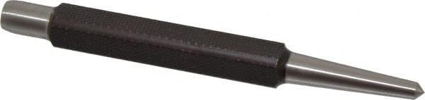 Starrett - 3/16" Center Punch - 4-1/2" OAL, Steel - Exact Tooling