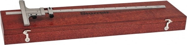 Starrett - 0 to 12 Inch Measurement Range, 2-3/4 Inch Base Length, Vernier Depth Gage - 0.001 Inch Graduation - Exact Tooling