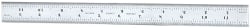 Starrett - 12" Long, 1/100, 1/64, 1/50, 1/32" Graduation, Rigid Spring Steel Rule - 16R Graduation Style, 1" Wide, Silver, Satin Chrome Finish - Exact Tooling