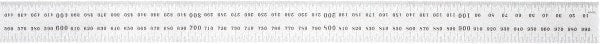 Starrett - 1,000mm Long, 0.5, 1mm Graduation, Rigid Spring Steel Rule - Metric Graduation Style, 32mm Wide, Silver, Satin Chrome Finish - Exact Tooling