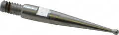 Starrett - 0.8mm Ball Diam, Steel, Ball Test Indicator Contact Point - 5/8" Contact Point Length, Use with Starrett 811 & 811M Dial Test Indicators - Exact Tooling
