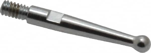 Starrett - 2mm Ball Diam, Steel, Ball Test Indicator Contact Point - 5/8" Contact Point Length, Use with Starrett 811 & 811M Dial Test Indicators - Exact Tooling