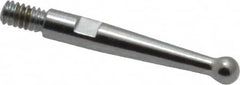 Starrett - 2mm Ball Diam, Steel, Ball Test Indicator Contact Point - 5/8" Contact Point Length, Use with Starrett 811 & 811M Dial Test Indicators - Exact Tooling